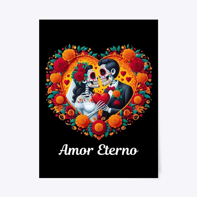 Amor Eterno Couple Floral Heart