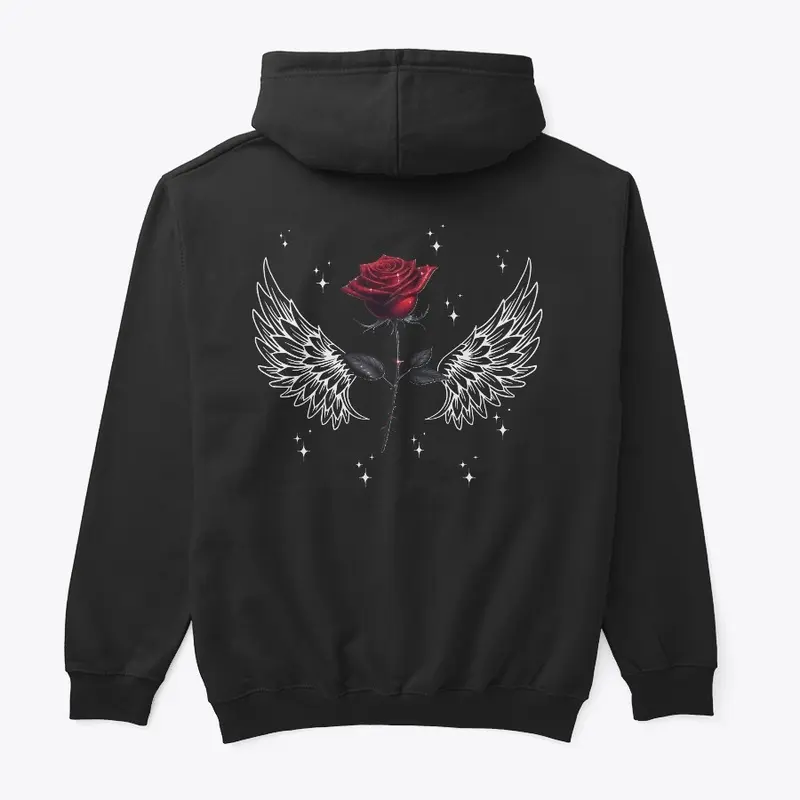 Winged Rose Hoodie (Back Design)