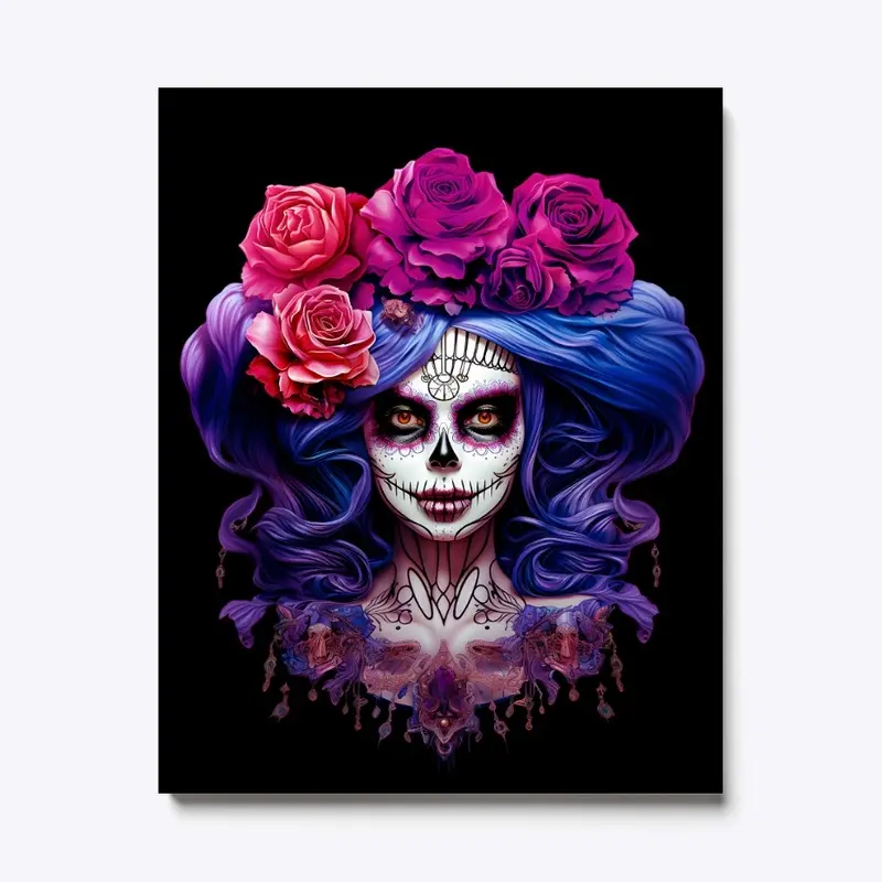 Floral Catrina Sugar Skull Wall Art 