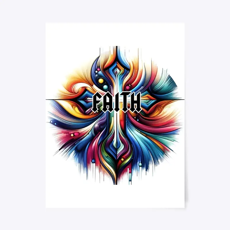 Colorful Artistic Faith Cross 